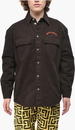 Off-white Cotton Sahariana Overshirt with Embroidered Logo size Xs