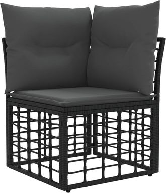 vidaXL Unidad De Sof&aacute; Modular De Esquina Exterior Negro Vidaxl