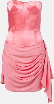 Alex Perry Vestido bustier de seda drapeado