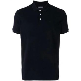 Emporio Armani Polo Shirts, male, Black, 3XL, Classic Cotton Polo Shirt