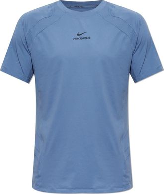 Nike Pro Training Dri-FIT ADV Korte Mouw Top - Heren - Sportshirts - Blauw - XL - Leer - Fitness