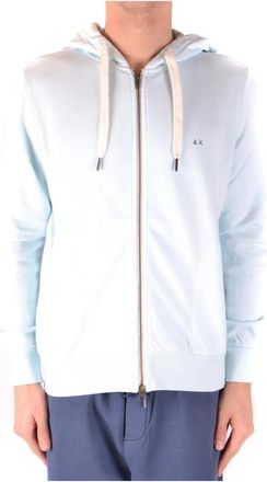 Sun 68 Blauw Trainingsshirt met Rits en Capuchon - Heren - Vesten met rits - Blauw - S - Hoodies & sweatvesten
