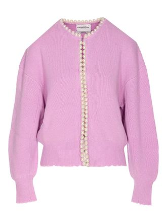 Essentiel Vest verfraaid met parels en ronde hals - Paars