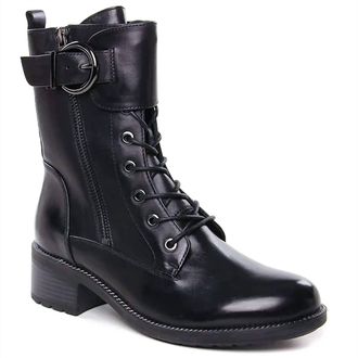 Regarde le ciel Womens Emily Moto Boots In Delice Black/silver