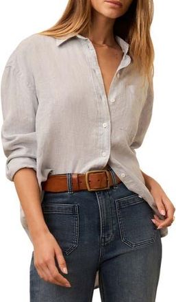 Faherty Laguna Linen Button-Up Shirt in Blue Fog at Nordstrom Rack, Size Medium