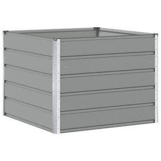 vidaXL Jardinera Gris Claro 100 X 100 X 75 Cm Acero Vidaxl