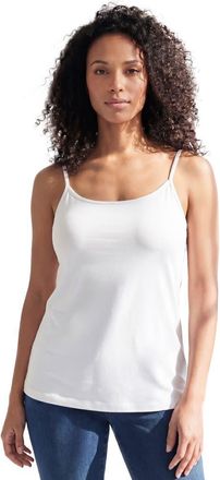 Roaman's Plus Size Adjustable Strap Cami With Built In Shelf Bra in White at Nordstrom, Size Small