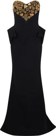 Moschino Long Dress with Sweetheart Neckline - female - Moschino - Gowns - Black - S - Dresses