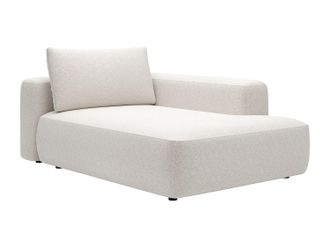 Vente-Unique Div&aacute;n &aacute;ngulo derecho en tela jaspeada crema DAVISO