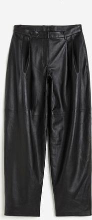 H&M Lederhose in Relaxed Fit - Schwarz