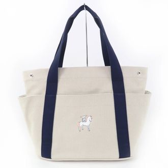 Herm&egrave;s Light Gray Cotton Polyurethane Polyamide Tote Bag (Pre-Owned)