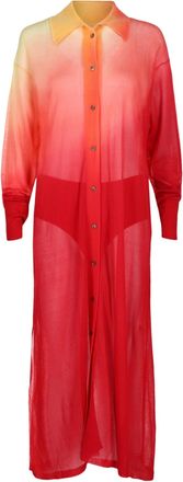 Ferragamo Degrade Silk-Blend Midi Shirt Dress