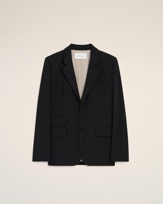 Ami Black New Wool Single Breasted Boxy Jacket Black - 34 - for Women