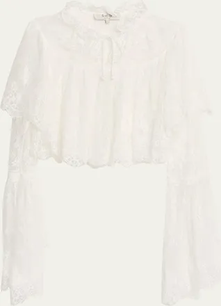 Sea New York Holden Floral Lace Capelet Blouse