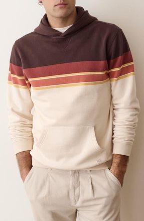 Marine Layer Relaxed Cloud 9 Colorblock Hoodie in Brown Colorblock at Nordstrom, Size Xx-Large