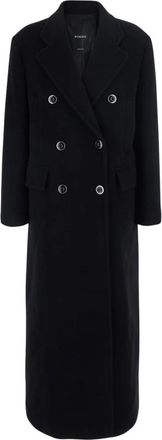 Pinko Double-Breasted Coat - Dames - Mantel - Zwart - M - Wol - Jassen