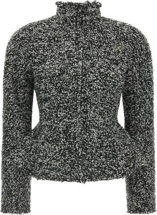 Alberta Ferretti Boucl&eacute; Peplum Blazer - Dames - Blazers - Veelkleurig - M - Katoen - Jassen