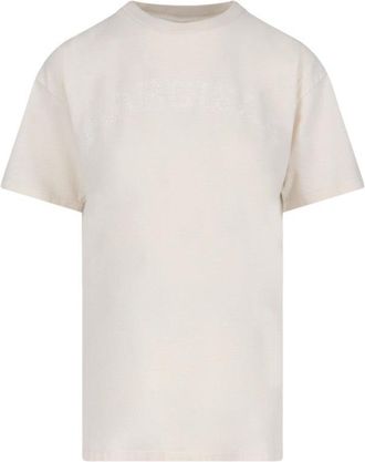 Maison Margiela Logo T-Shirt In White Cotton Jersey