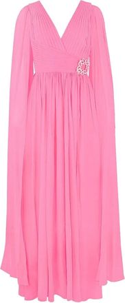 Elie Saab pleated cape dress - Pink