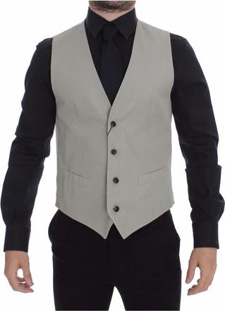 Dolce & Gabbana Suit Vests - Heren - Gillet - Beige - S - Katoen - Kostuums