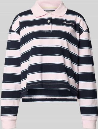 Guess Cropped Poloshirt mit Label-Stitching in Weiss, Gr&ouml;&szlig;e XS