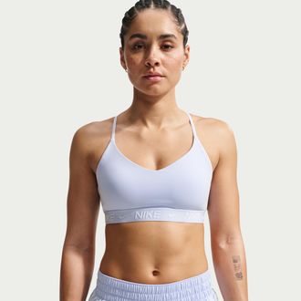Nike Womens Indy Light Support Padded Adjustable Sports Bra in Blue | FD1062-407