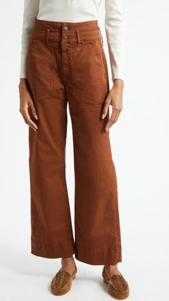 Veronica Beard Hilde Ankle Wide Leg Pants in Deep Ochre at Nordstrom, Size 25