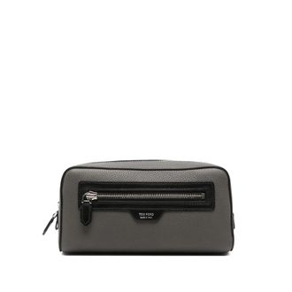 Tom Ford Logo-plaque Pebbled Wash Bag