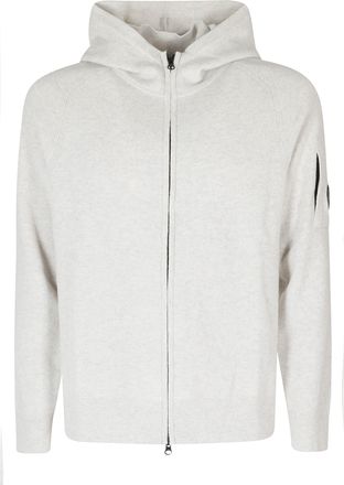 C.P. Company Off White Lambswool GRS Knitted Zip-Through Knit