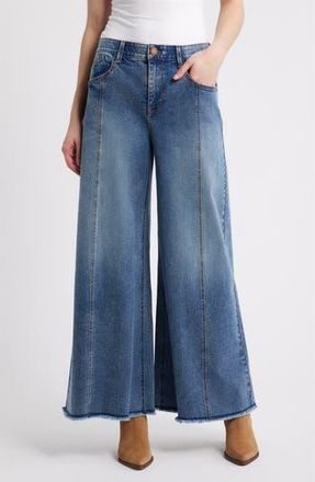 Wit & Wisdom Skyrise Roundup Seamed Super Wide Leg Jeans in Mid Blue Artisanal at Nordstrom Rack, Size 6