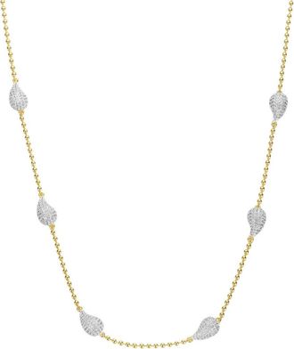 Rachel Glauber 14K Plated Cz Station Necklace