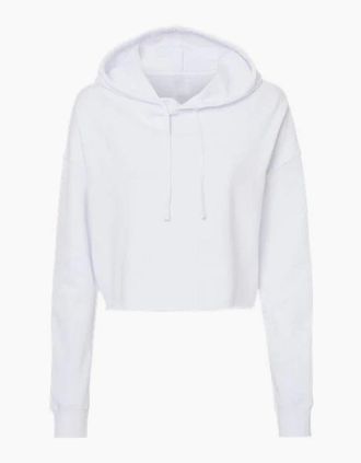 Miso Womens Cropped Hoodie - White - Size: 10