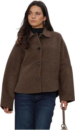 Knit-ted Flyn Jas - Dames - Zomerjassen - Bruin - XL - Wol - Jassen