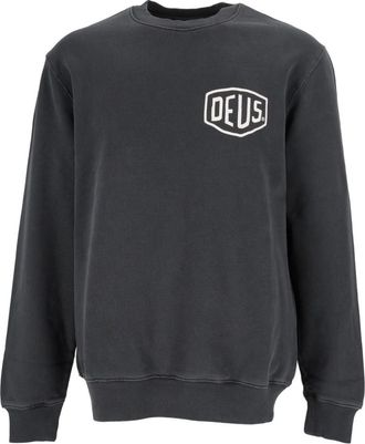 Deus Shield GD sweater met ronde hals - Heren - Sweatshirts & Hoodies - Zwart - Maat: S Katoen