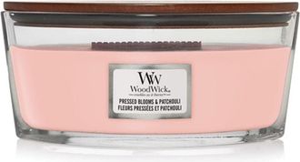 Woodwick Candela profumata Ellipse con stoppino crepitante Pressed Blooms & Patchouli Durata della fragranza: fino a 50 ore, 1632429E - Woodwick