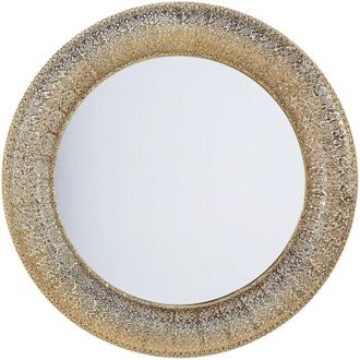 Beliani Specchio da parete tondo &oslash;80 cm color oro Channay