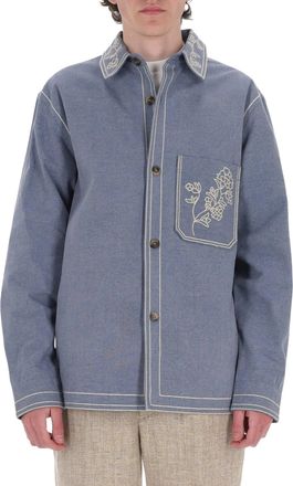 Isabel Marant Rudy Embroidered Cotton Overshirt Jacket