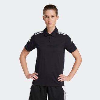 adidas Poloshirt ADIDAS PERFORMANCE SQUADRA25 COTTON, Damen, Gr. XL, schwarz-weiss (schwarz, wei&szlig;), Obermaterial: 65% Polyester, 35% Baumwolle, Shirts Polosh