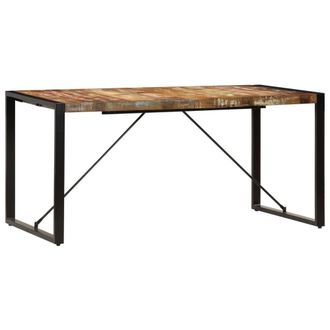 Berkfield Home Dining Table 160x80x75 cm Solid Reclaimed Wood | Size: 160 x 80 x 75 cm
