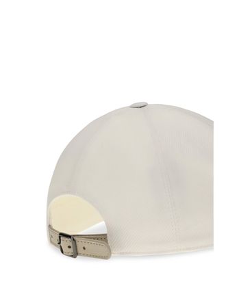 Brunello Cucinelli Womens Baseball Cap With Monili Embellishment Natural Cotton Hat