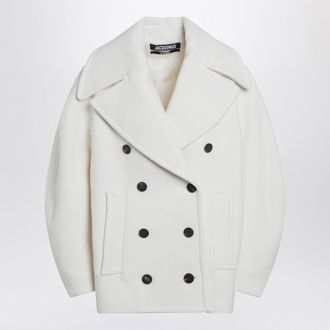 Jacquemus White Wool Double Breasted Coat