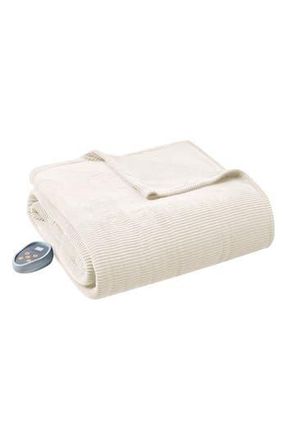 Beautyrest Electric Micro Fleece Heated Blanket in Ivory at Nordstrom Rack, Size Full/queen
