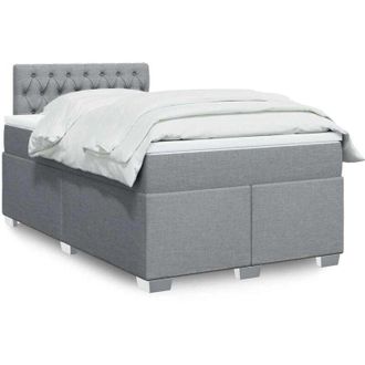 vidaXL Vidaxl - Cama Box Spring Con Colch&oacute;n Tela Gris Claro 120x190 Cm