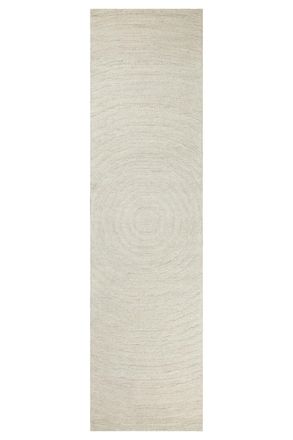 Wecon Home Alfombra de pura lana tejida a mano crema 80x230