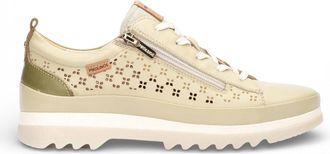 Pikolinos Pikolinos Womens Apple Green Leather Lace Up Zip Trainer Sneaker Shoes - Vigo
