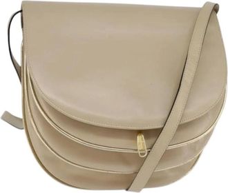 Ferragamo Pre-owned Cross Body Bags, female, Beige, Size: ONE SIZE Pre-owned Leather Crossbody Bag