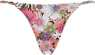 Agua Bendita Geborduurde Bikini Onderkant met Bloemendesign - Dames - Bikinis - Veelkleurig - L - Polyester - Badmode