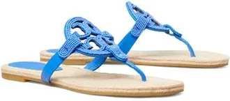 Tory Burch Miller Beaded Espadrille Sandal in Deep Blue at Nordstrom, Size 10.5