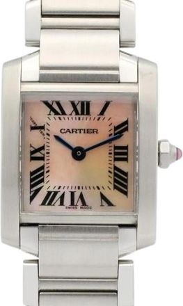 Cartier Pre-owned Tank Francaise Roestvrij Staal Horloge - Dames - Vintage Horloges - Roze - ONE Size - Vintage