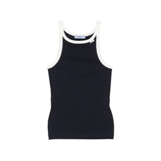 Prada Ribbed-knit Logo-patch Vest Top